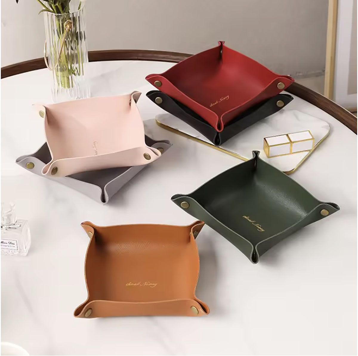Women Accessories Organizer - Skórzana taca do przechowywania w stylu