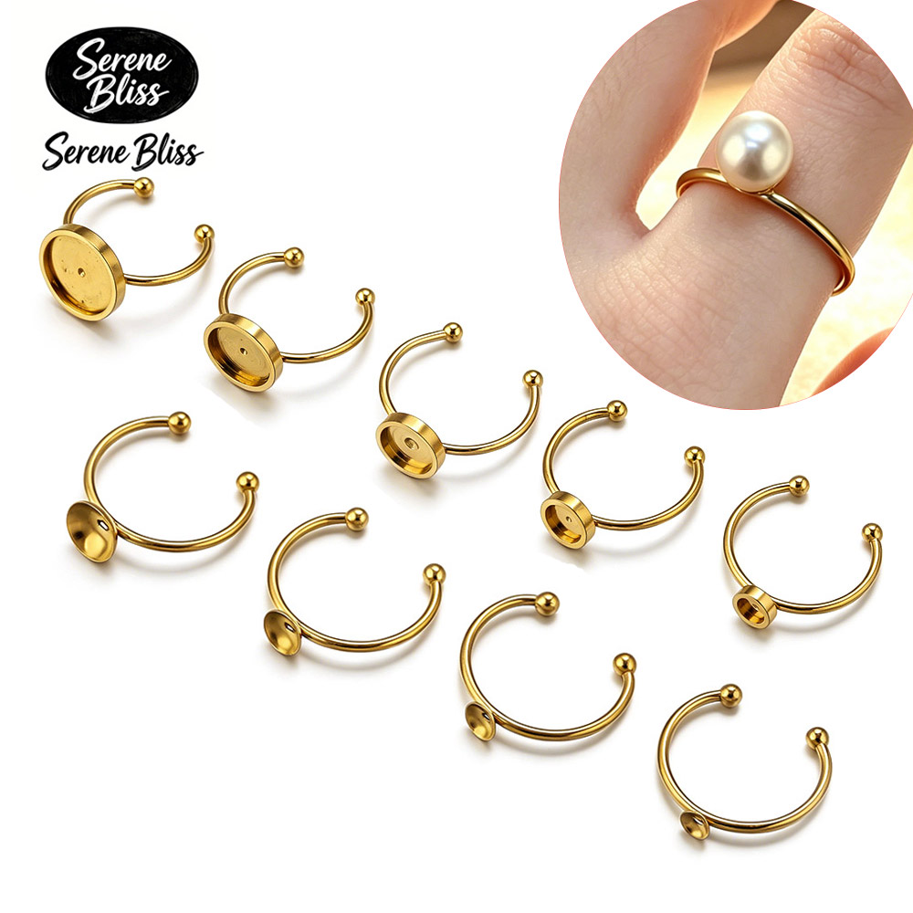 Ring Set Adjustable - 10 szt. Okrągłe, regulowane, otwarte bazy