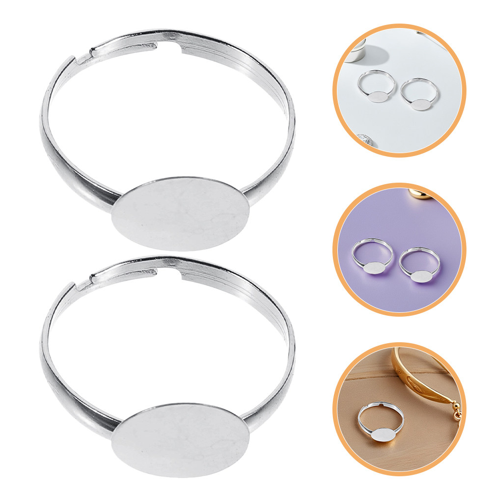 Ring Set Adjustable - 50 sztuk regulowanych płaskich podstawek do