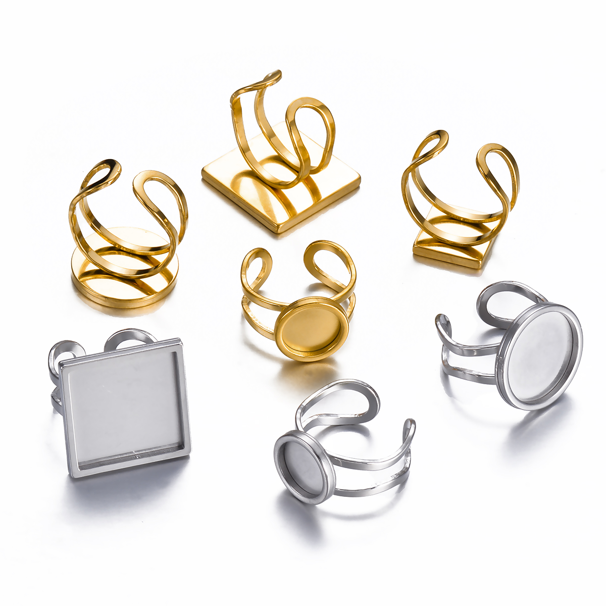 Ring Set Adjustable - 4 SZT. Regulowane pierścienie ze stali