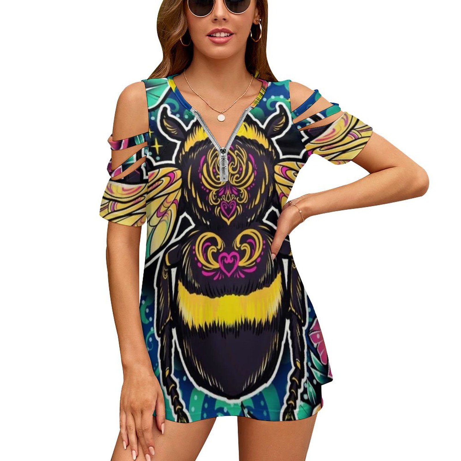 Nowa moda Zip Off Shoulder Top – Women Accessories Drawing recenzja i cena