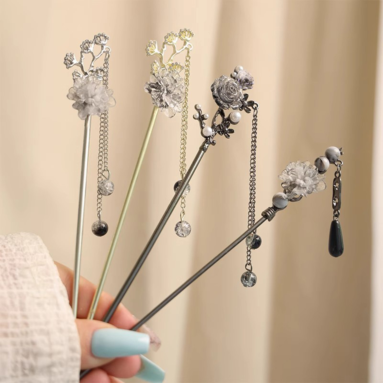 Eleganckie kwiatowe spinki do  – Women Accessories Chain recenzja i cena